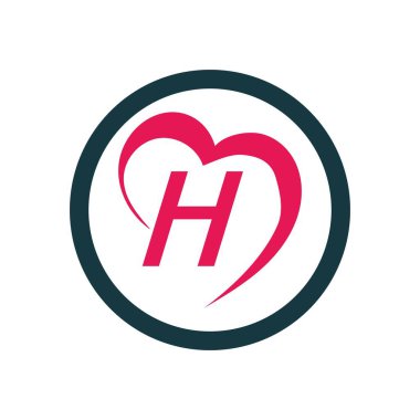 H harfi logo ikonu vektör tasarım şablonu elementleri