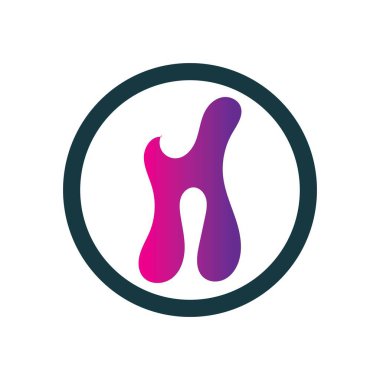 H harfi logo ikonu vektör tasarım şablonu elementleri