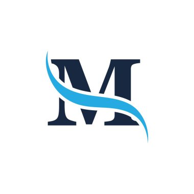 M harfi şirket birleşik vektör logo tasarım şablonu