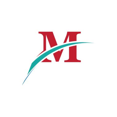M harfi şirket birleşik vektör logo tasarım şablonu