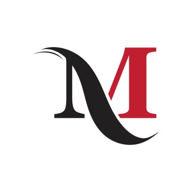 M harfi şirket birleşik vektör logo tasarım şablonu