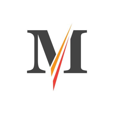 M harfi şirket birleşik vektör logo tasarım şablonu