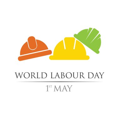 Dünya Çalışma Günü 1 Mayıs logo vektör çizim şablonu.