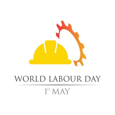 Dünya Çalışma Günü 1 Mayıs logo vektör çizim şablonu.