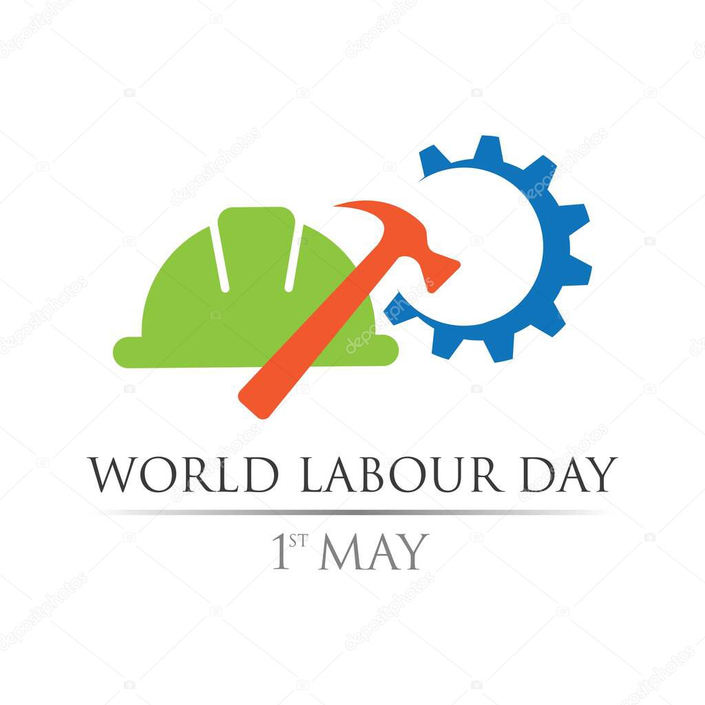 World labour day 1st of May logo vector illustration design template.