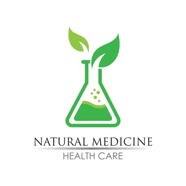 Natural Medicine Logo Images Illustration Design — Stock Vector