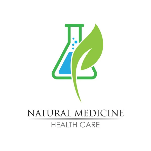 Natural Medicine Logo Images Illustration Design — Stock Vector