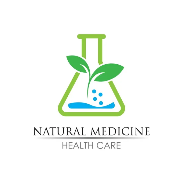 Logo Medicina Naturale Immagini Illustrazione Design — Vettoriale Stock