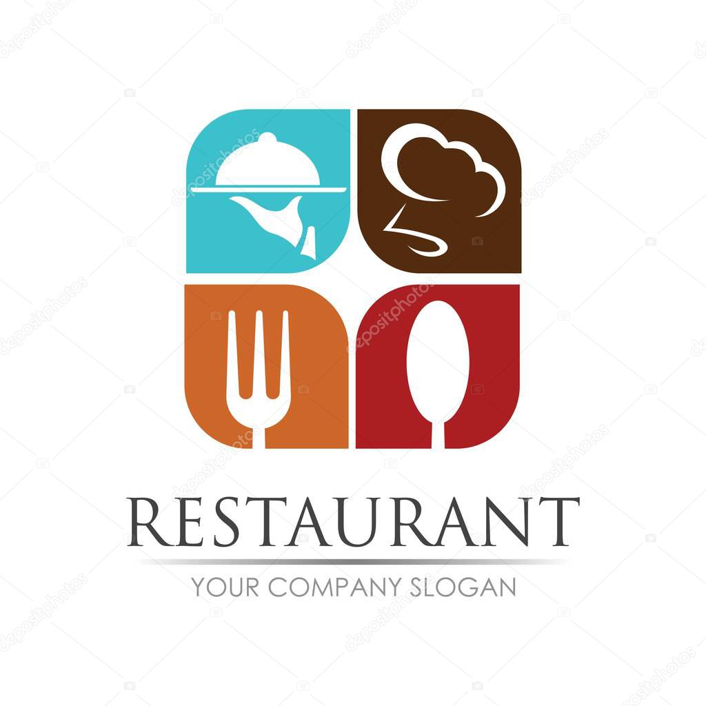 Restaurant logo vector illustration design template