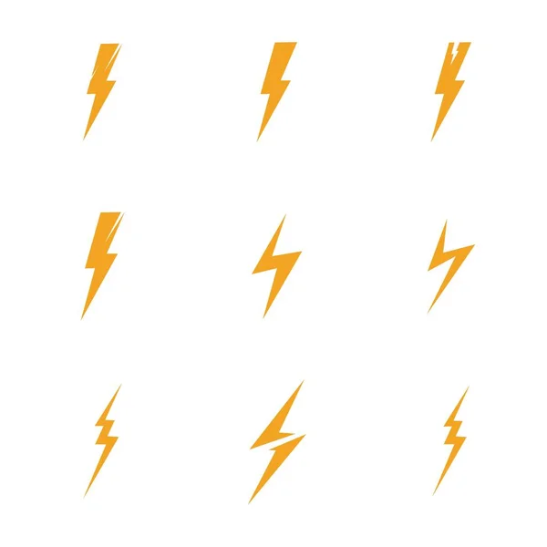 Lightning Bolt Icon Logo Set Creative Vector Illustration — Stock Vector
