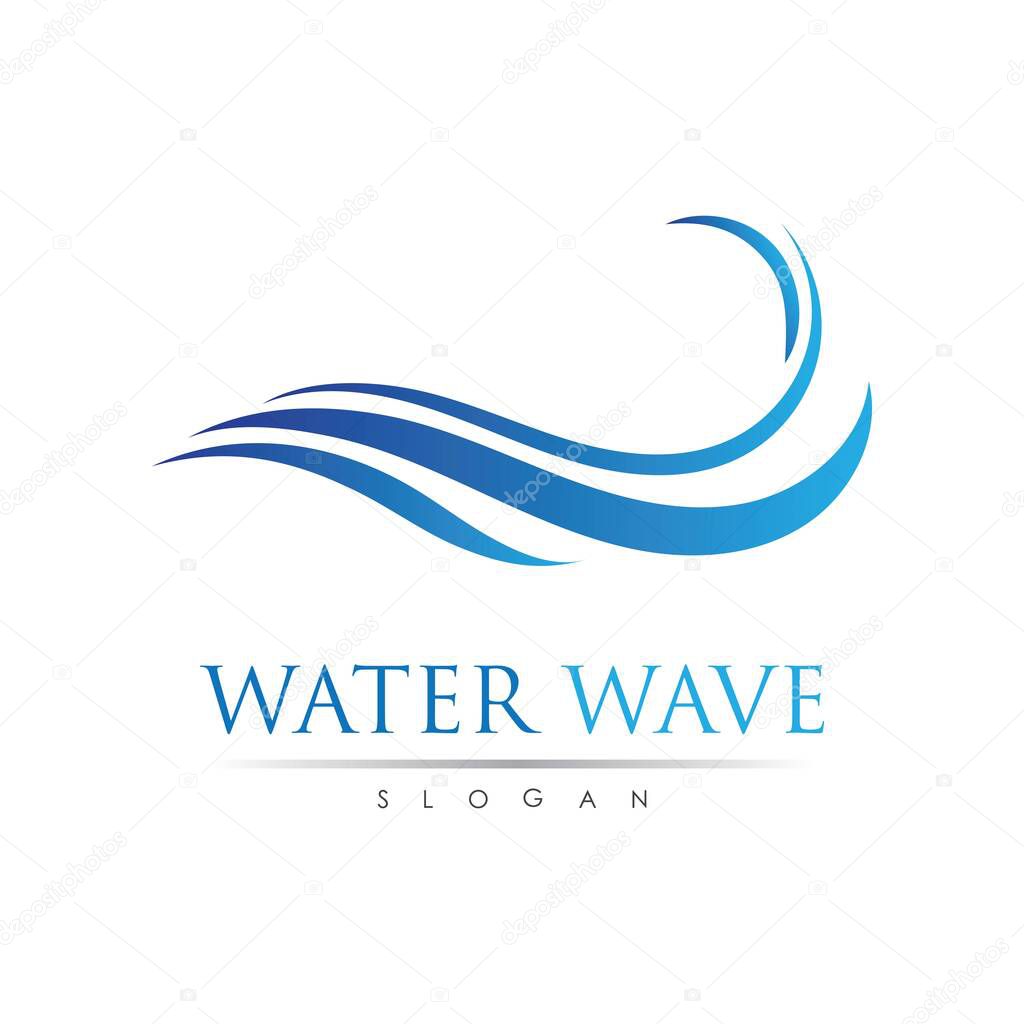 Water wave logo vector illustration design