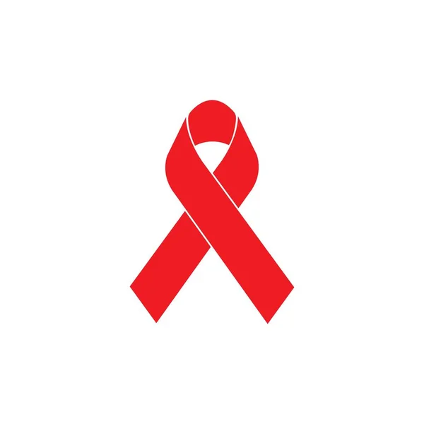 Czerwona Wstążka Aids Ilustracja Ikony Hiv Dzień Aids Słowo Ilustracja — Wektor stockowy