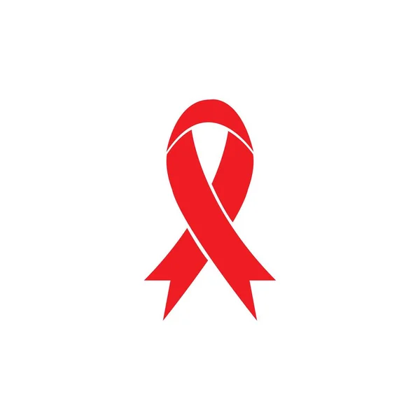 Nastro Rosso Aids Illustrazione Icona Hiv Giorno Parola Aids Illustrazione — Vettoriale Stock