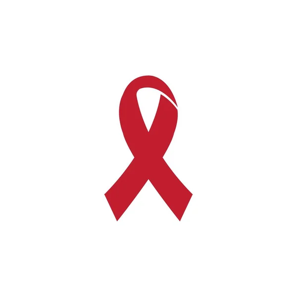 Nastro Rosso Aids Illustrazione Icona Hiv Giorno Parola Aids Illustrazione — Vettoriale Stock