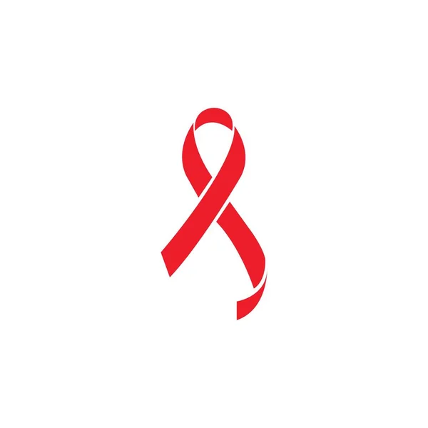 Nastro Rosso Aids Illustrazione Icona Hiv Giorno Parola Aids Illustrazione — Vettoriale Stock