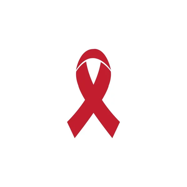 Red Ribbon Aids Hiv Icon Illustration Word Aids Day Aids — Stock Vector
