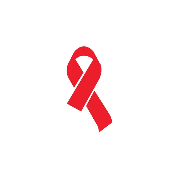Czerwona Wstążka Aids Ilustracja Ikony Hiv Dzień Aids Słowo Ilustracja — Wektor stockowy