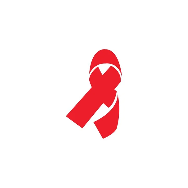 Rode Lint Aids Hiv Pictogram Illustratie Woord Aids Dag Aids — Stockvector