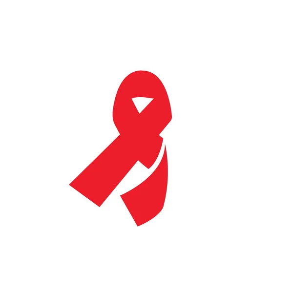 Red Ribbon Aids Hiv Icon Illustration Word Aids Day Aids — Stock Vector