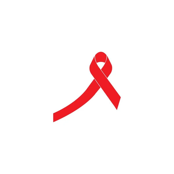 Nastro Rosso Aids Illustrazione Icona Hiv Giorno Parola Aids Illustrazione — Vettoriale Stock