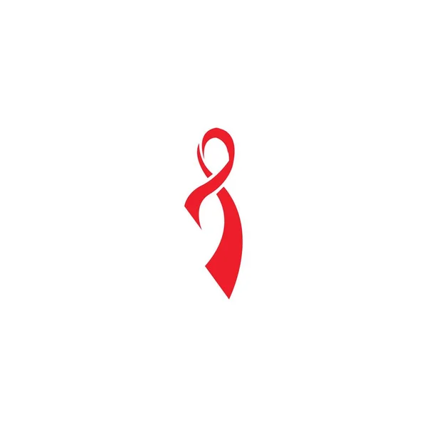 Fita Vermelha Aids Ilustração Ícone Hiv Dia Aids Ilustração Vetor — Vetor de Stock