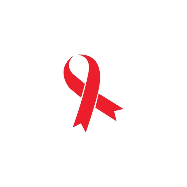 Nastro Rosso Aids Illustrazione Icona Hiv Giorno Parola Aids Illustrazione — Vettoriale Stock