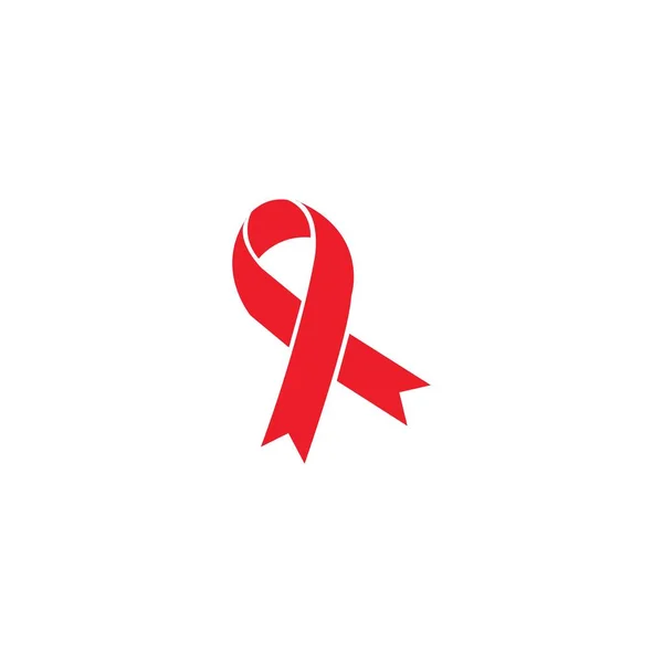 Красная Лента Aids Иллюстрация Значка Вич Слово Aids День Иллюстрация — стоковый вектор