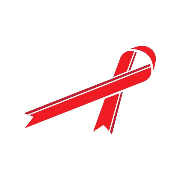 Red Ribbon Aids Hiv Icon Illustration Word Aids Day Aids — Stock Vector