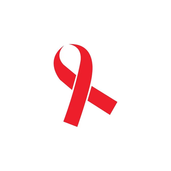 Nastro Rosso Aids Illustrazione Icona Hiv Giorno Parola Aids Illustrazione — Vettoriale Stock