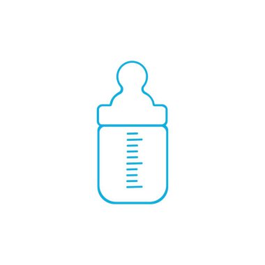 Meme ucu logosu resimli bebek şişesi tasarım şablonu