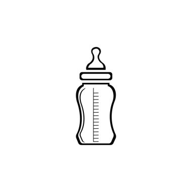 Meme ucu logosu resimli bebek şişesi tasarım şablonu