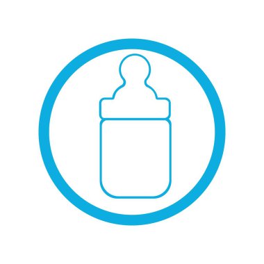 Meme ucu logosu resimli bebek şişesi tasarım şablonu