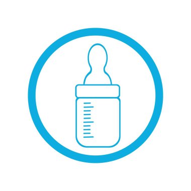 Meme ucu logosu resimli bebek şişesi tasarım şablonu