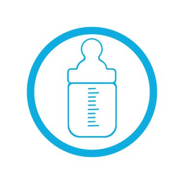 Meme ucu logosu resimli bebek şişesi tasarım şablonu