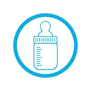 Meme ucu logosu resimli bebek şişesi tasarım şablonu