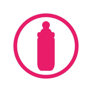 Meme ucu logosu resimli bebek şişesi tasarım şablonu