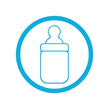 Meme ucu logosu resimli bebek şişesi tasarım şablonu