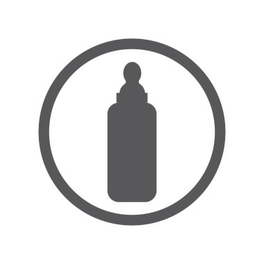 Meme ucu logosu resimli bebek şişesi tasarım şablonu