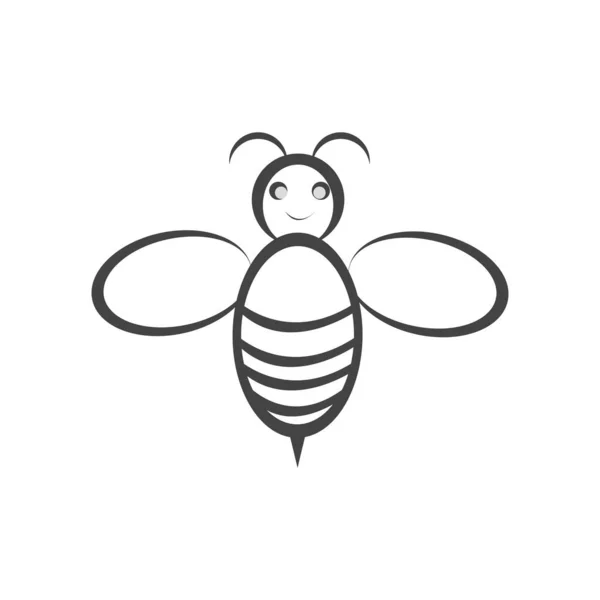 Illustration Icône Vectorielle Logo Abeille — Image vectorielle