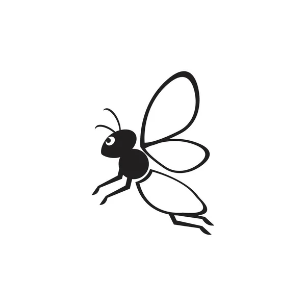 Bee Logo Vector Icon Illustration — Stock Vector