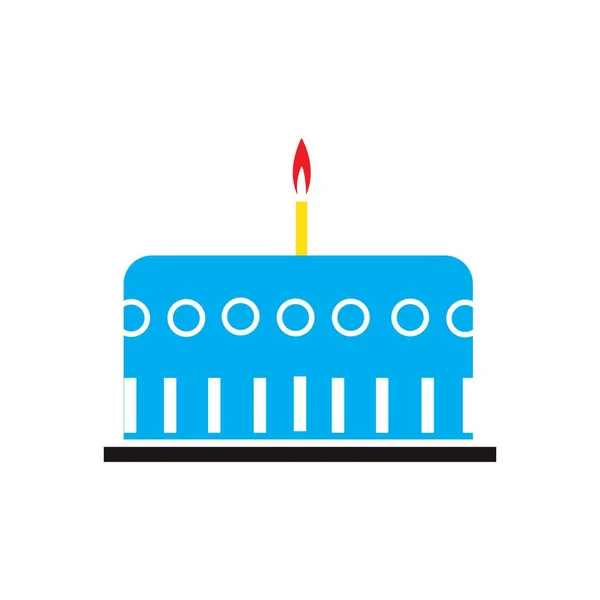 Birthday Cake Icon Vector Design Template — Stock Vector