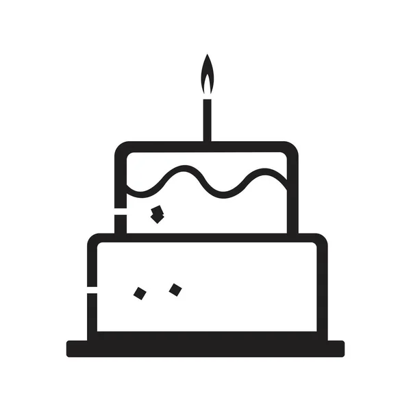 Urodziny Tort Ikona Wektor Wzór Projektu — Wektor stockowy