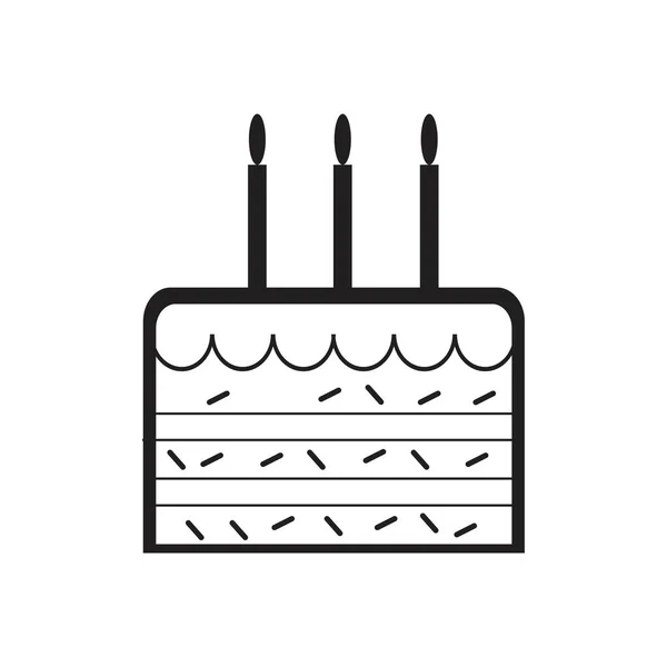 Birthday Cake Icon Vector Design Template — Stock Vector