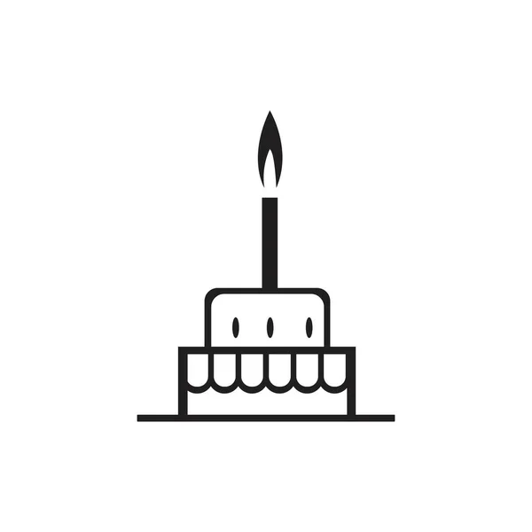 Birthday Cake Icon Vector Design Template — Stock Vector