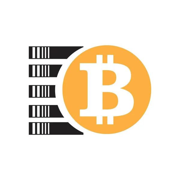 Icono Bitcoin Vector Diseño Ilustración — Vector de stock