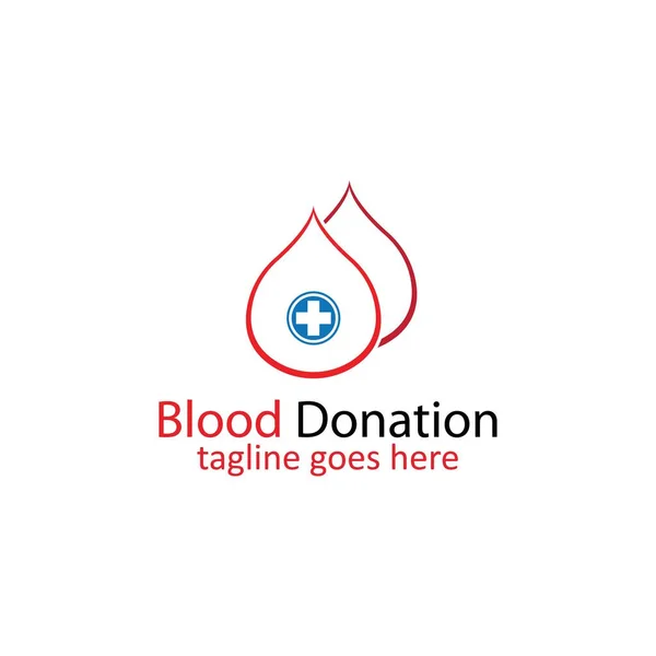 Diseño Plantilla Logotipo Donación Sangre Vecto — Vector de stock