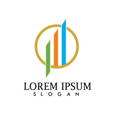 İş Finans logo ve sembolleri konsept illüstrasyon vektör