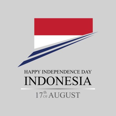 happy independence day of indonesia logo vector illustration design template