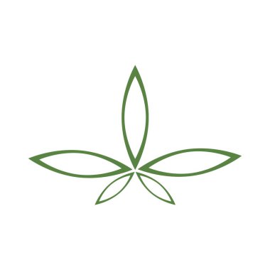 Esrar yaprağı vektör çizim simgesi dekoru