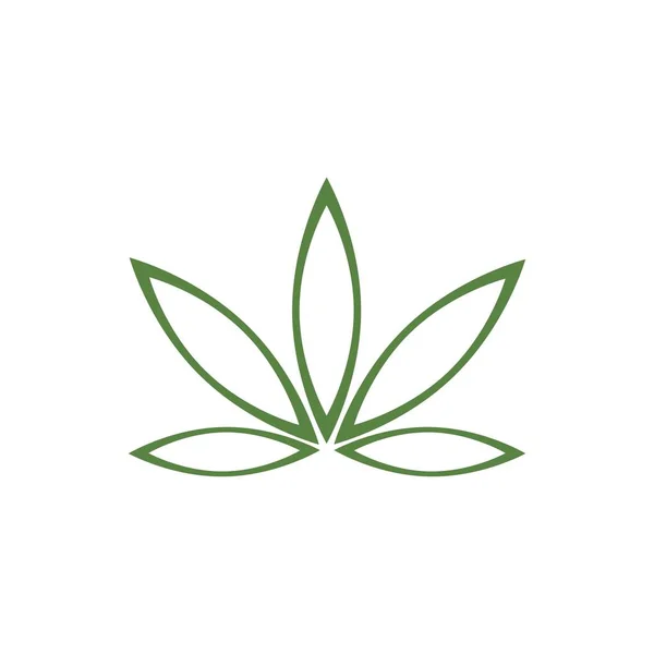 Cannabis Blad Vector Illustratie Icoon Desig — Stockvector